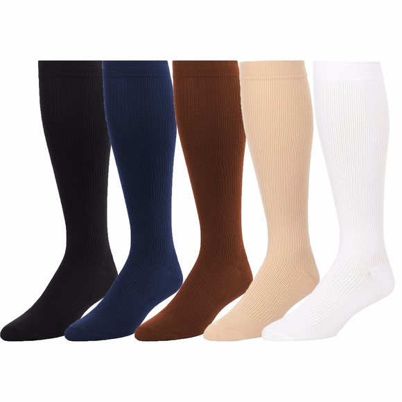 2Pairs Knee High Graduated Compression Socks - Picture 1 of 8